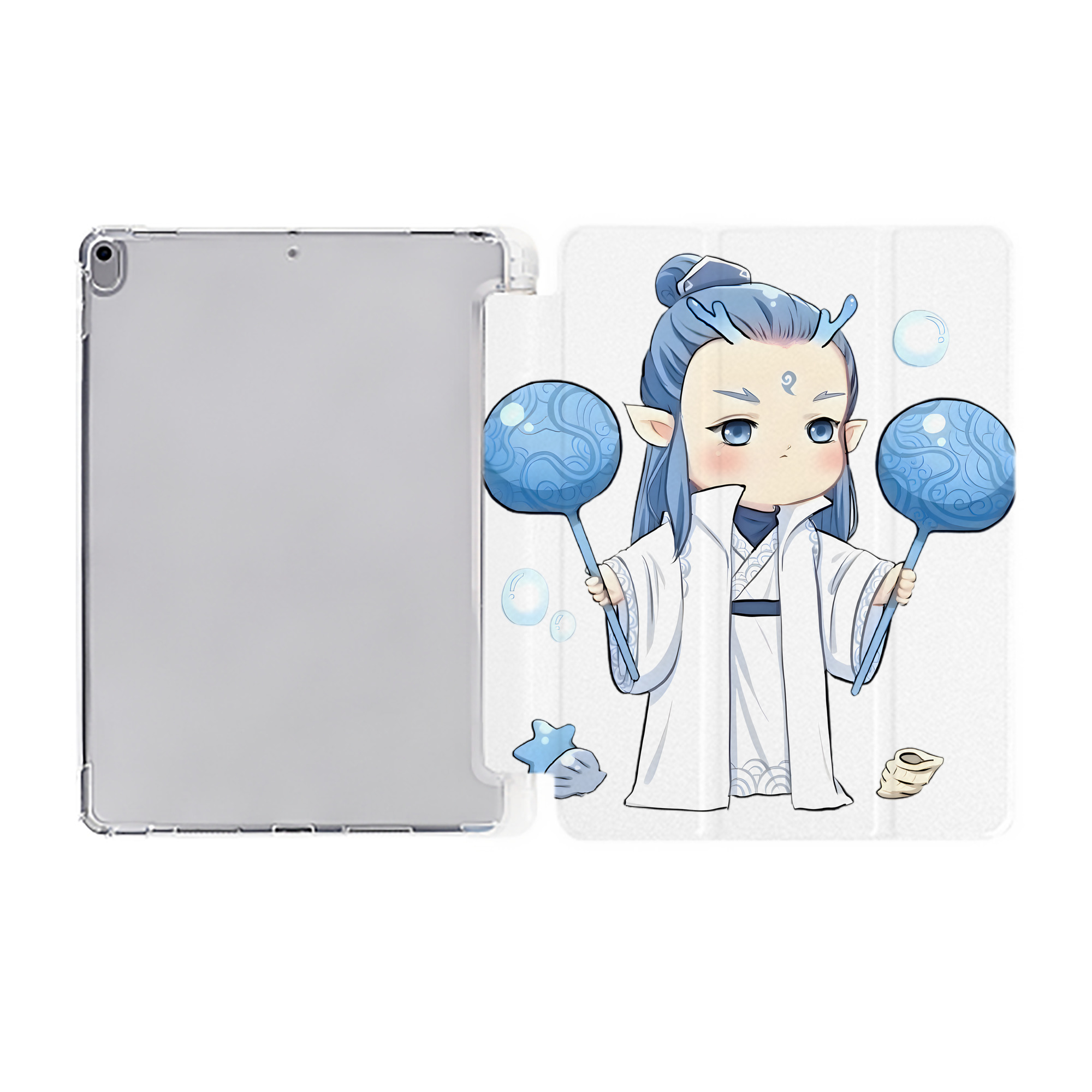 （画像用） Ne Zha 2 ナタ 魔童の大暴れ IPad ケース ペン収納付き 三つ折りスタンド PUレザー×シリコン 対応機種9.5/10.5/10.9インチ